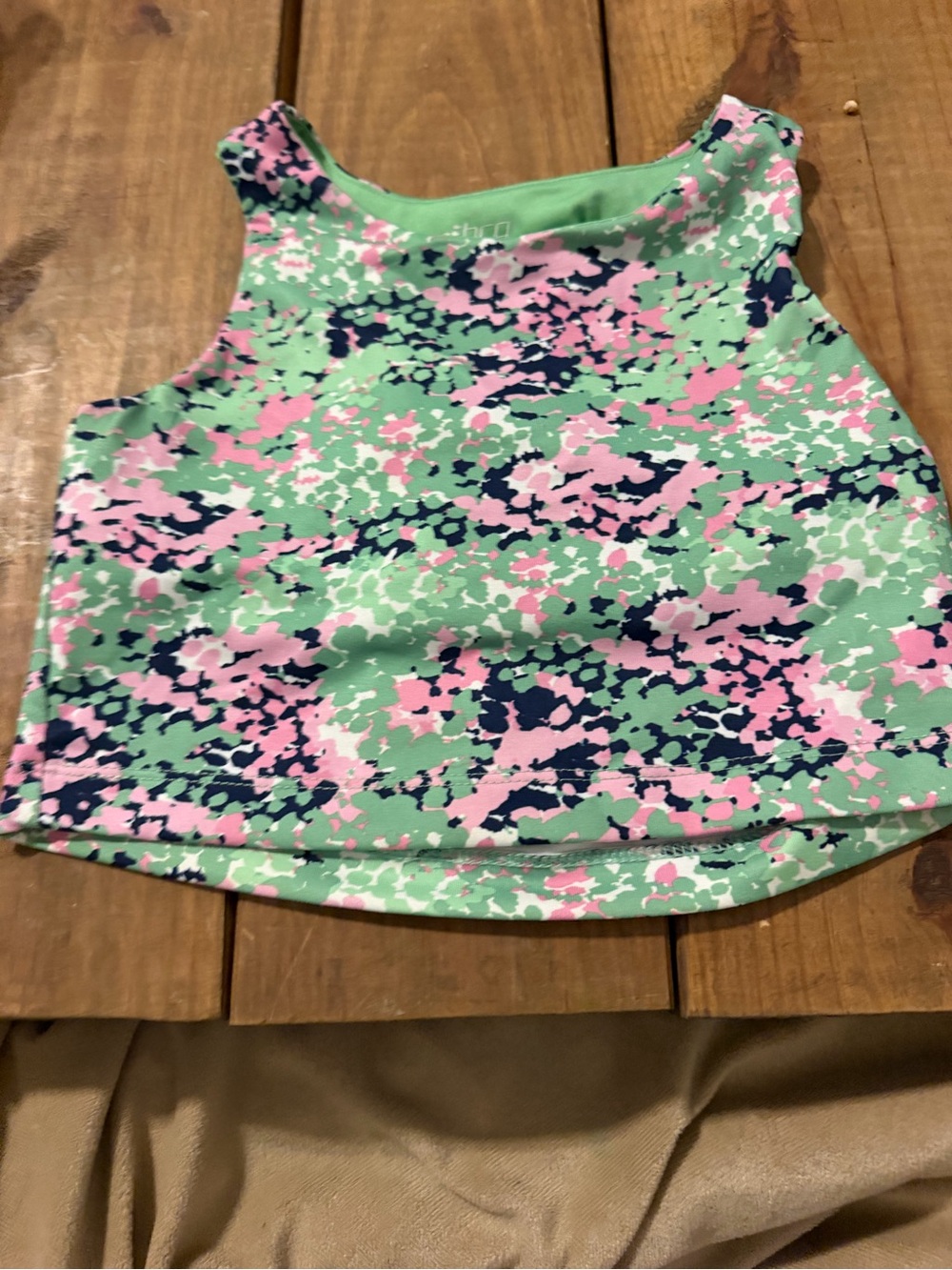 bcg Mint Tank Top with Pink & Navy Splatter Print